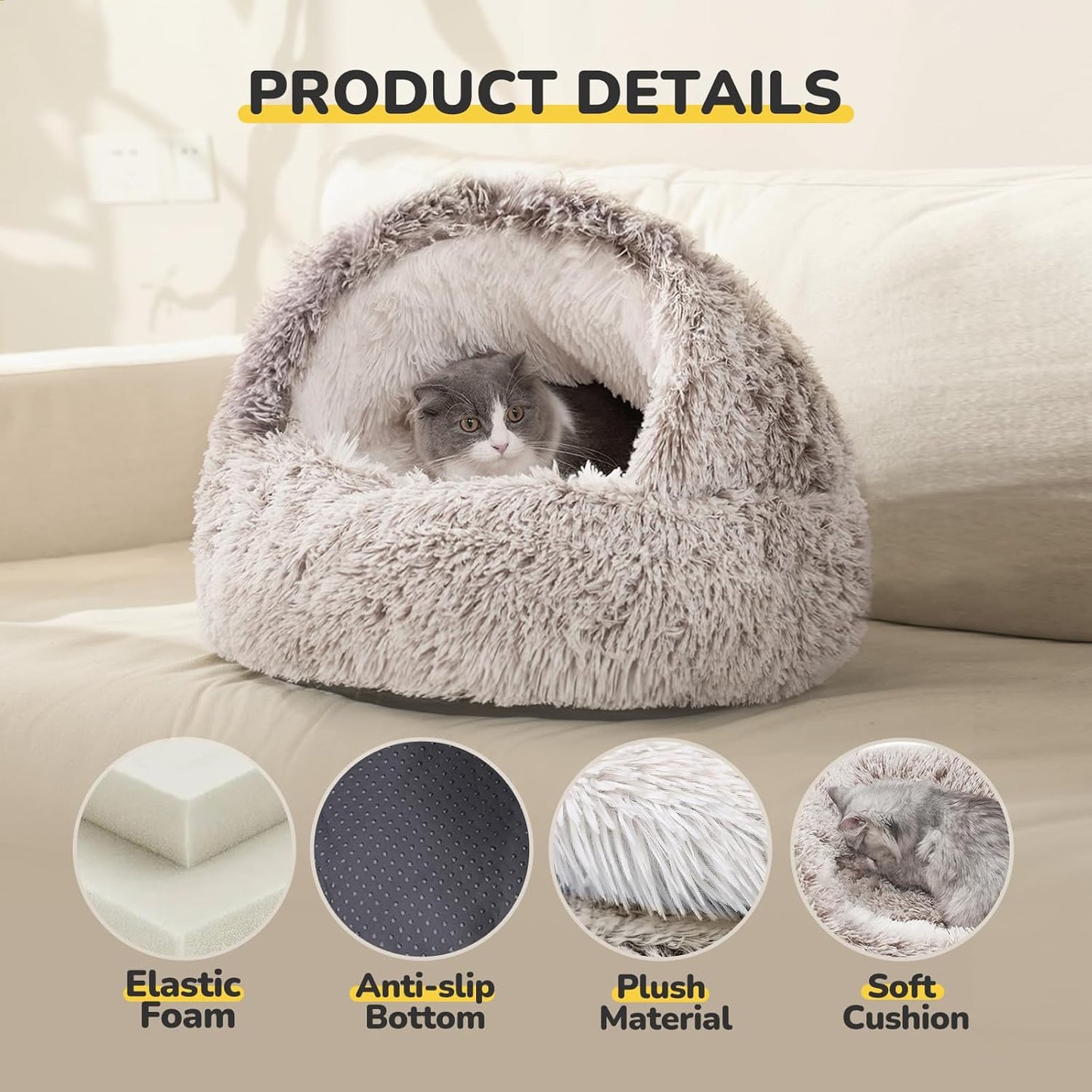 SUPER SOFT PLUSH LARGE CAT BED