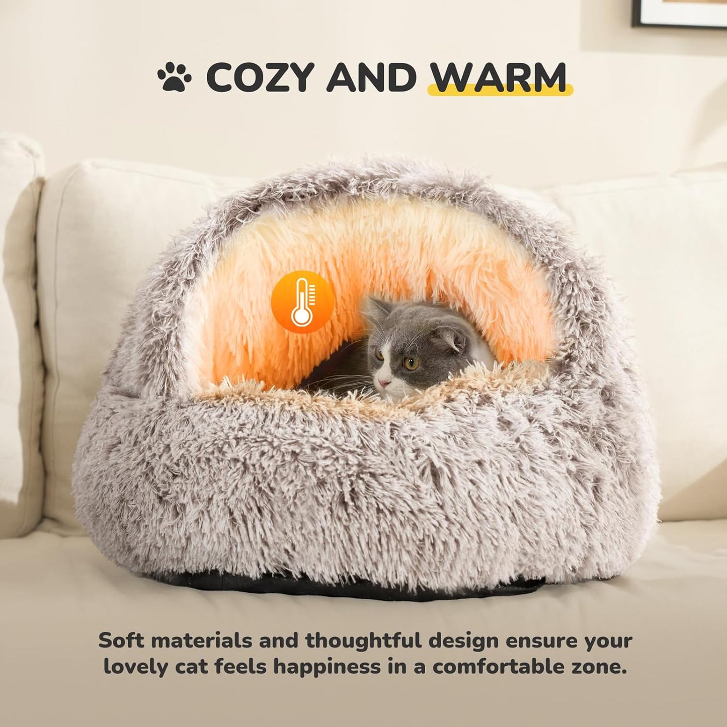 SUPER SOFT PLUSH LARGE CAT BED