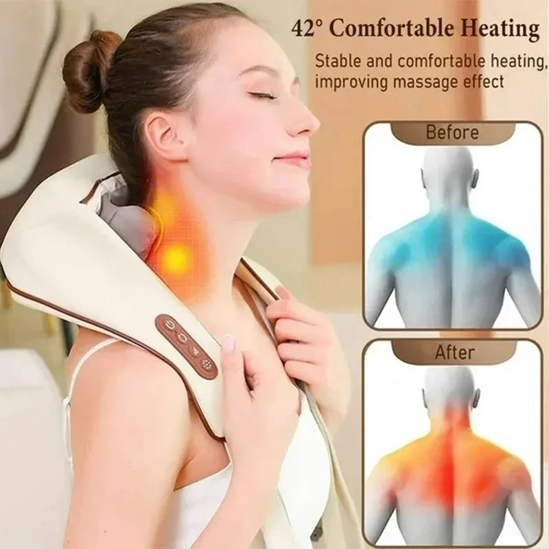 Wireless Electric Neck Should Massager Electric Massage Shawl Pillow for Neck Shoulder Waist Kneading Massager