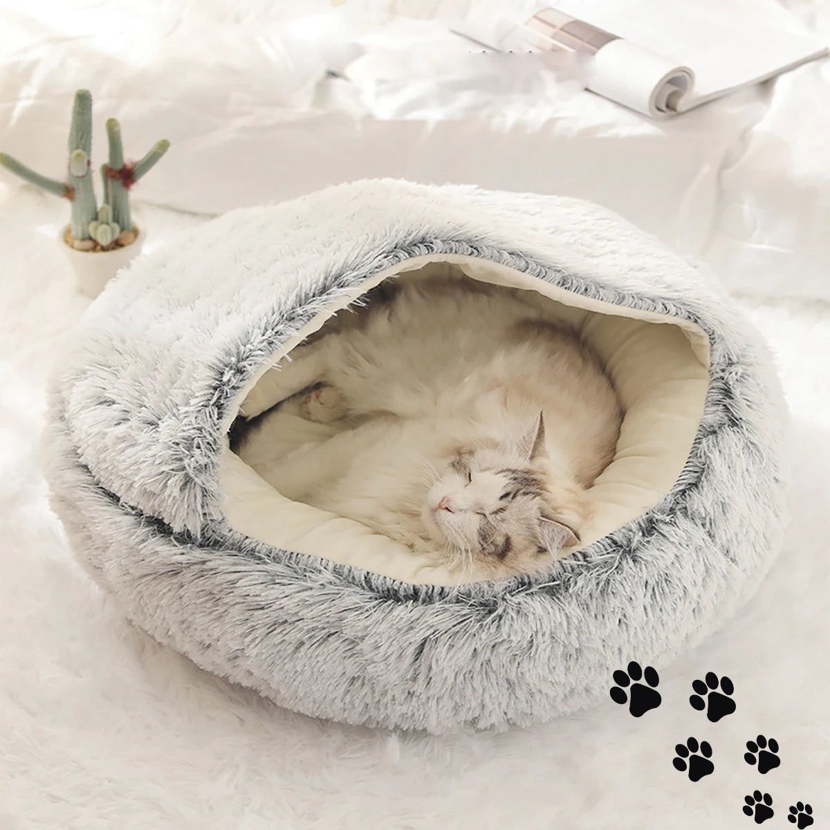 SUPER SOFT PLUSH LARGE CAT BED